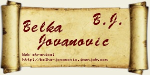 Belka Jovanović vizit kartica